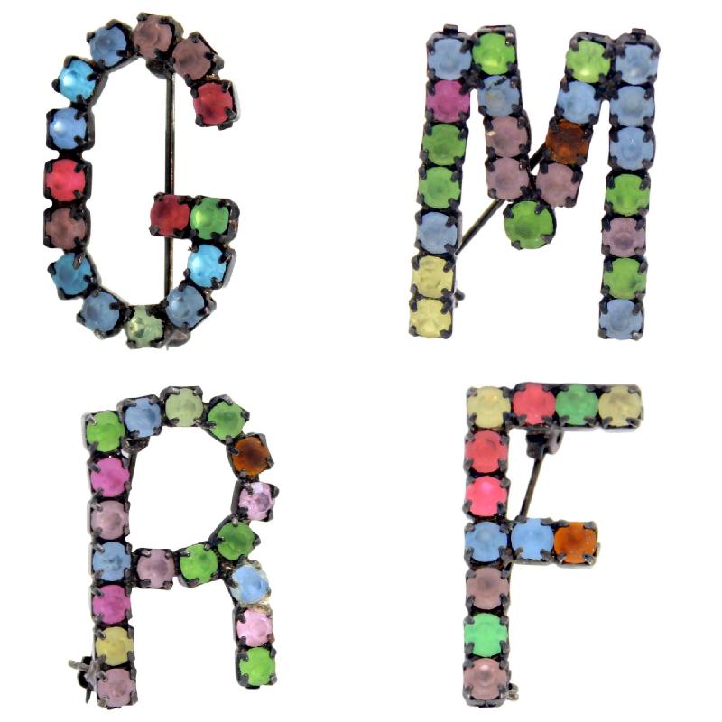Front view of Multiple Colors Chatons Only Brooch