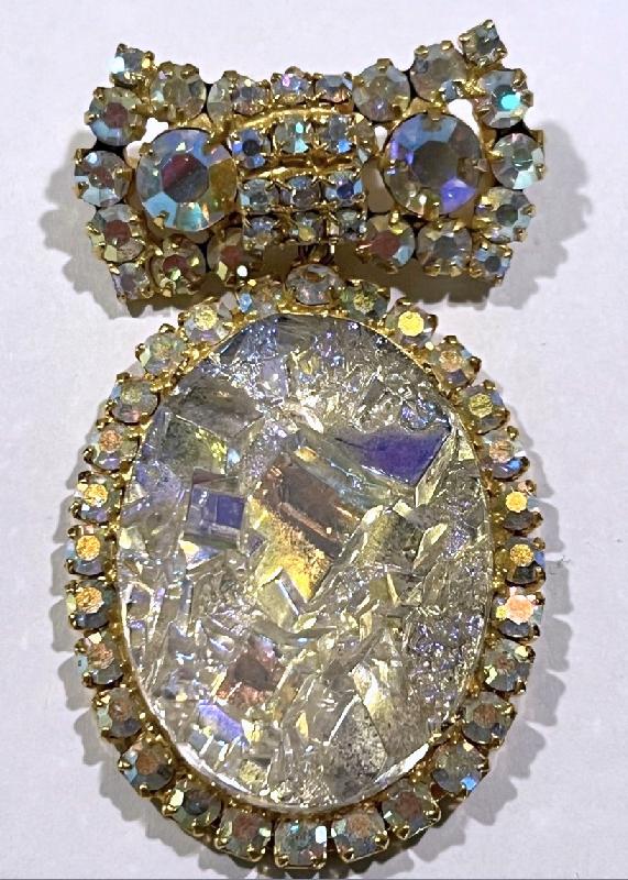 Front view of AB Cabochons Molded/Cut Brooch