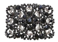 Black (jet) Navettes Belt Buckle