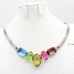 Multiple Colors Pear Necklace
