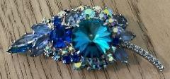 Blue Navettes Rivoli/Margarita Brooch