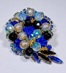Blue Navettes Brooch