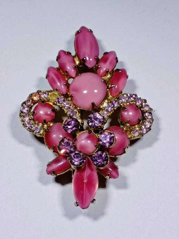 Front view of Multiple Colors Cabochons Brooch