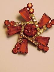 Orange Keystones Brooch