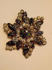 Black (jet) Cabochons Spotted Brooch