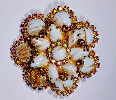 Multiple Colors Cabochons Striped Pin Pendant