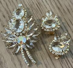 Clear Oval Brooch