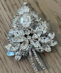 Clear Oval Brooch