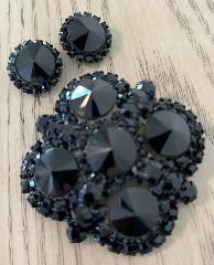 Black (jet) Chatons Only Rivoli/Margarita Brooch