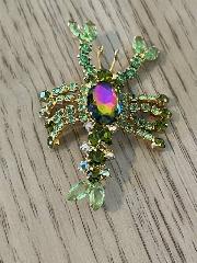 Green Navettes Multi-Color/Shaded Brooch