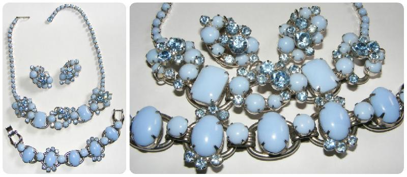 Front view of Blue Cabochons Necklace