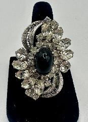 Black (jet) Cabochons Plastic Rings