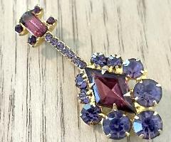 Purple (cardinal) Diamond Brooch