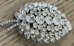 Clear Navettes Brooch