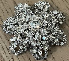 Clear Navettes Brooch