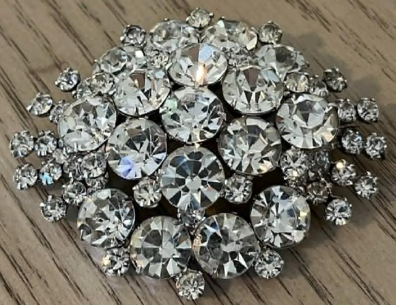 Front view of Clear Chatons Only Brooch