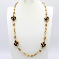 Black (jet) Chatons Only Necklace