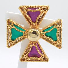 Multiple Colors Triangle Plastic Brooch