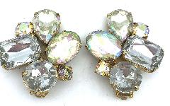 AB Emerald Cut Earrings Clip