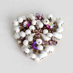 White (chalk Or Milk) Pear Brooch