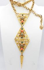 Multiple Colors Cabochons Painted (hand/Transfer) Necklace