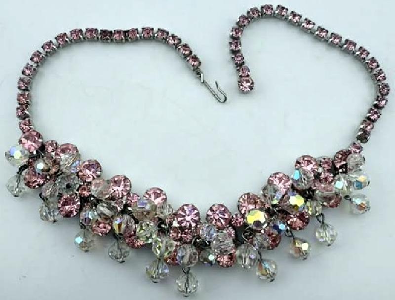 Front view of Pink Chatons Only Necklace
