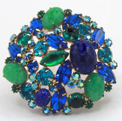 Multiple Colors Cabochons Brooch