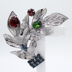 Multiple Colors Emerald Cut Brooch