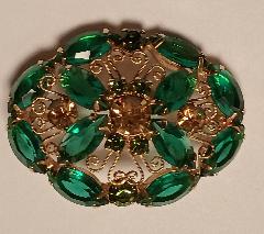 Green Navettes Brooch