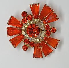 Orange Keystones Brooch