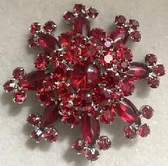 Red Cabochons Brooch