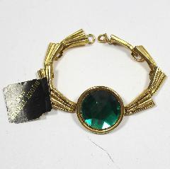 Green Dentelle Plastic Bracelet Flat Fold Over