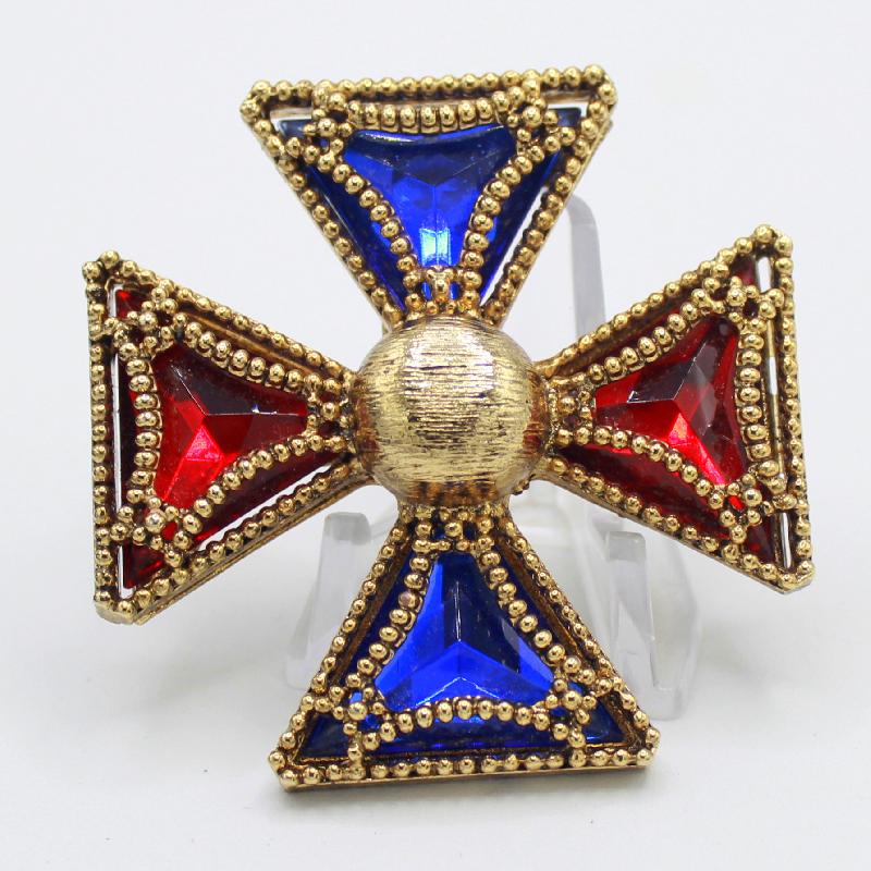 Front view of Multiple Colors Triangle Plastic Brooch