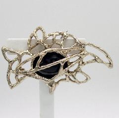 Black (jet) Cabochons Plastic Brooch