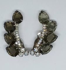 Gray (black Diamond) Pear Earrings Clip