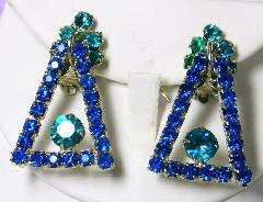Blue Chatons Only Earrings Clip