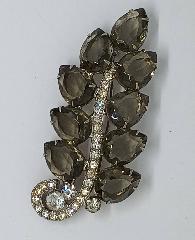 Gray (black Diamond) Pear Brooch