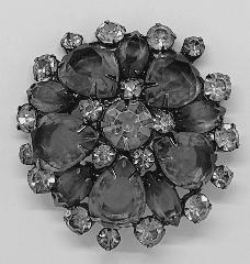 Gray (black Diamond) Pear Brooch