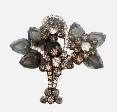 Gray (black Diamond) Pear Brooch