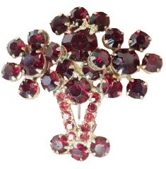 Red Chatons Only Brooch