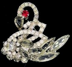 Gray (black Diamond) Pear Brooch