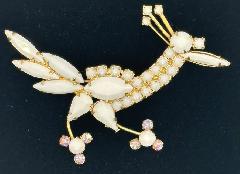White (chalk Or Milk) Pear Brooch