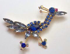 Blue Pear Brooch