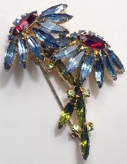 Multiple Colors Navettes Brooch