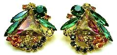 Multiple Colors Triangle Multi-Color/Shaded Earrings Clip