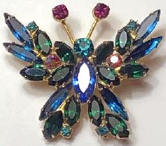 Multiple Colors Navettes Brooch