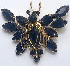 Black (jet) Oval Brooch