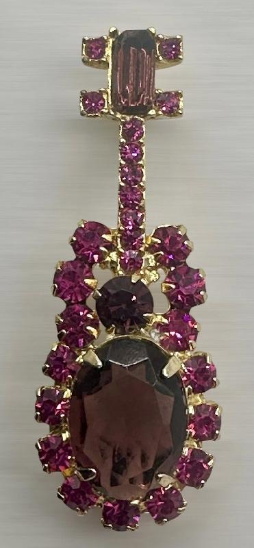 Front view of Purple (cardinal) Oval Brooch