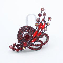 Red Navettes Brooch