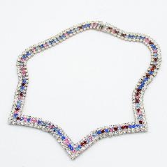 Multiple Colors Chatons Only Necklace